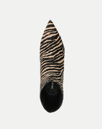 Veronica Beard Zebra print calf hair pointed-toe bootie