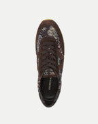 Veronica Beard Brown floral tapestry and suede sneaker