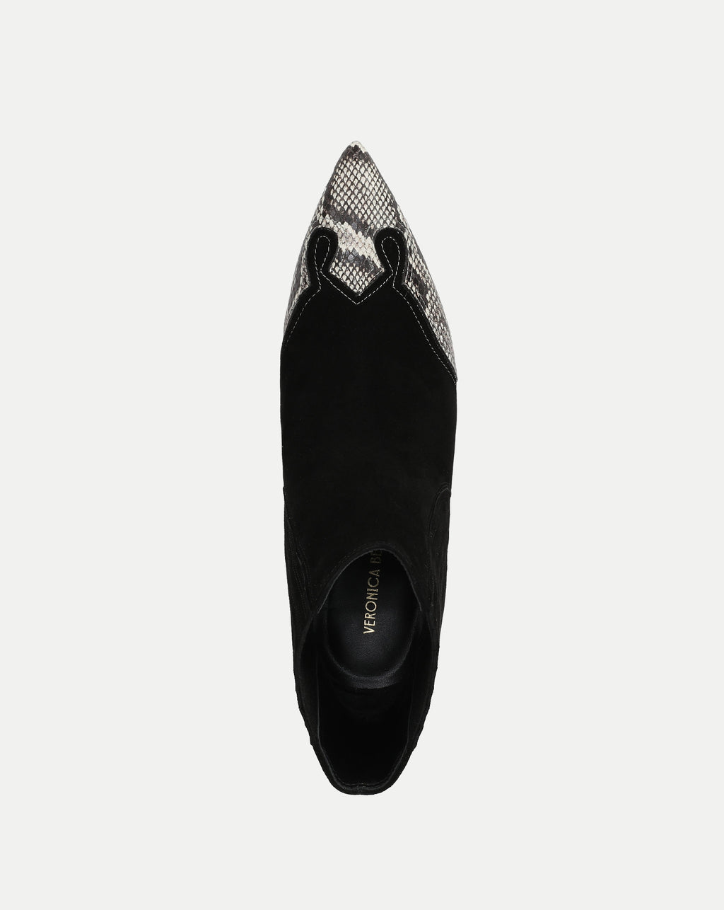 Veronica Beard Black suede and snakeskin pointed-toe ankle boot