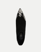 Veronica Beard Black suede and snakeskin pointed-toe ankle boot