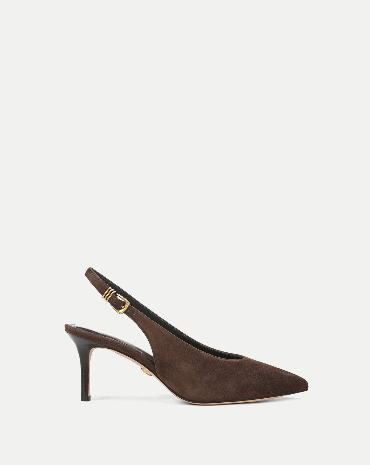 Veronica Beard Brown suede slingback kitten heel pump.