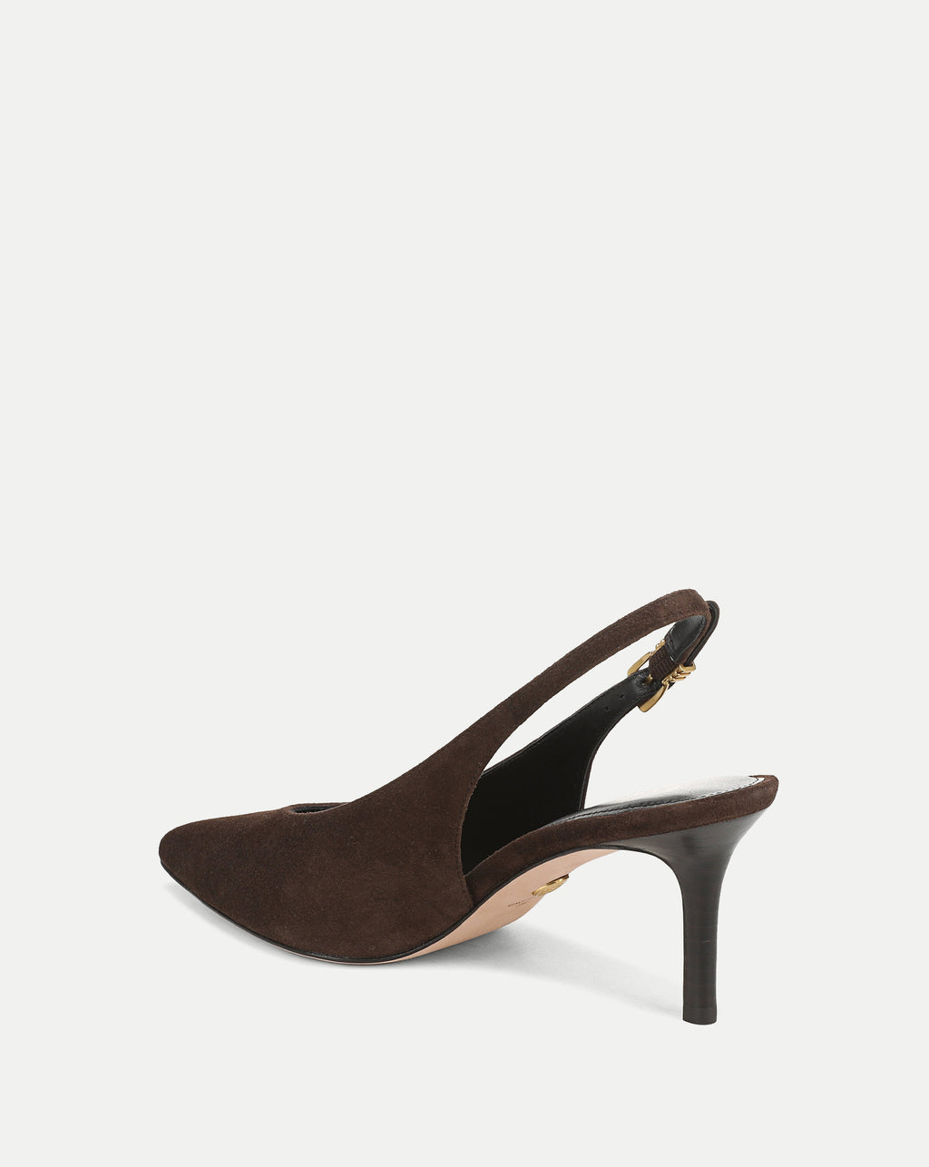 Veronica Beard Brown suede slingback kitten heel.