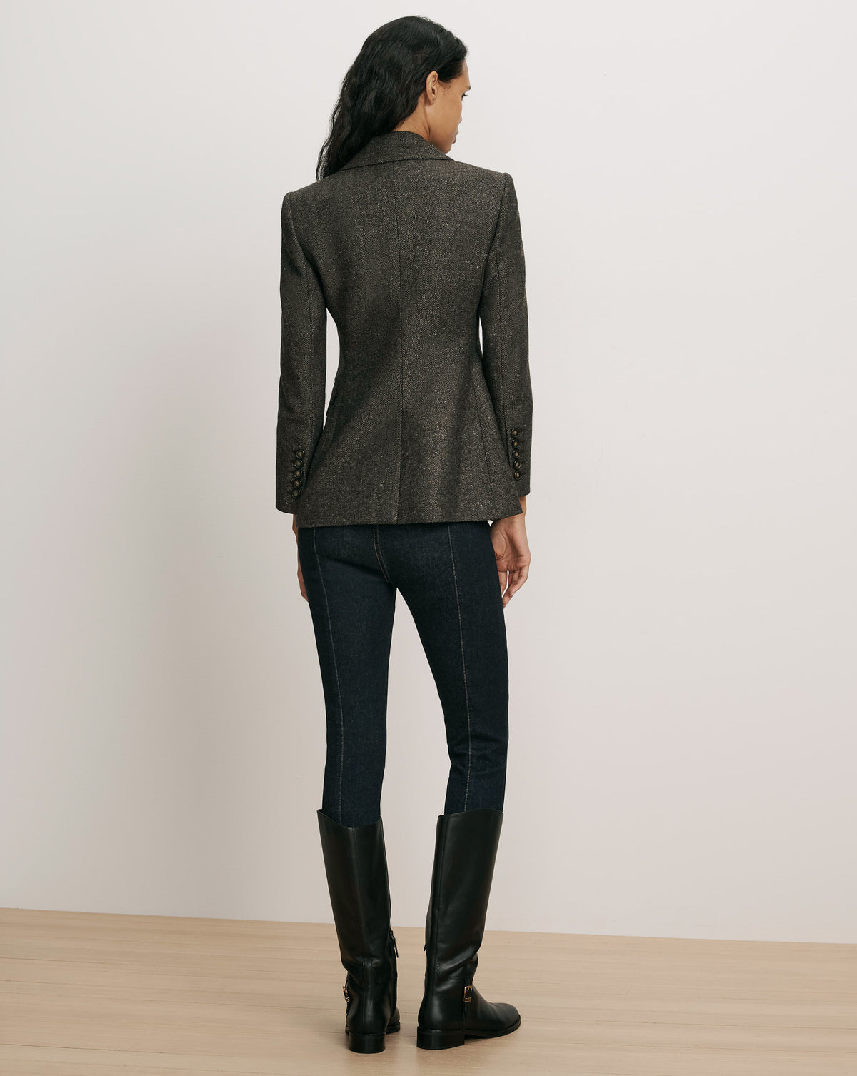 Veronica Beard Tilbury Herringbone Dickey Jacket - Black Multi