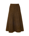 Veronica Beard Brown ribbed knit midi skirt.