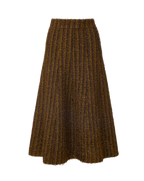 Veronica Beard Brown ribbed knit midi skirt.