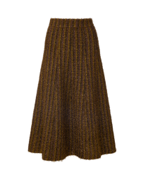 Veronica Beard Brown ribbed knit midi skirt.