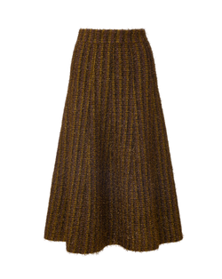 Veronica Beard Brown ribbed knit midi skirt.