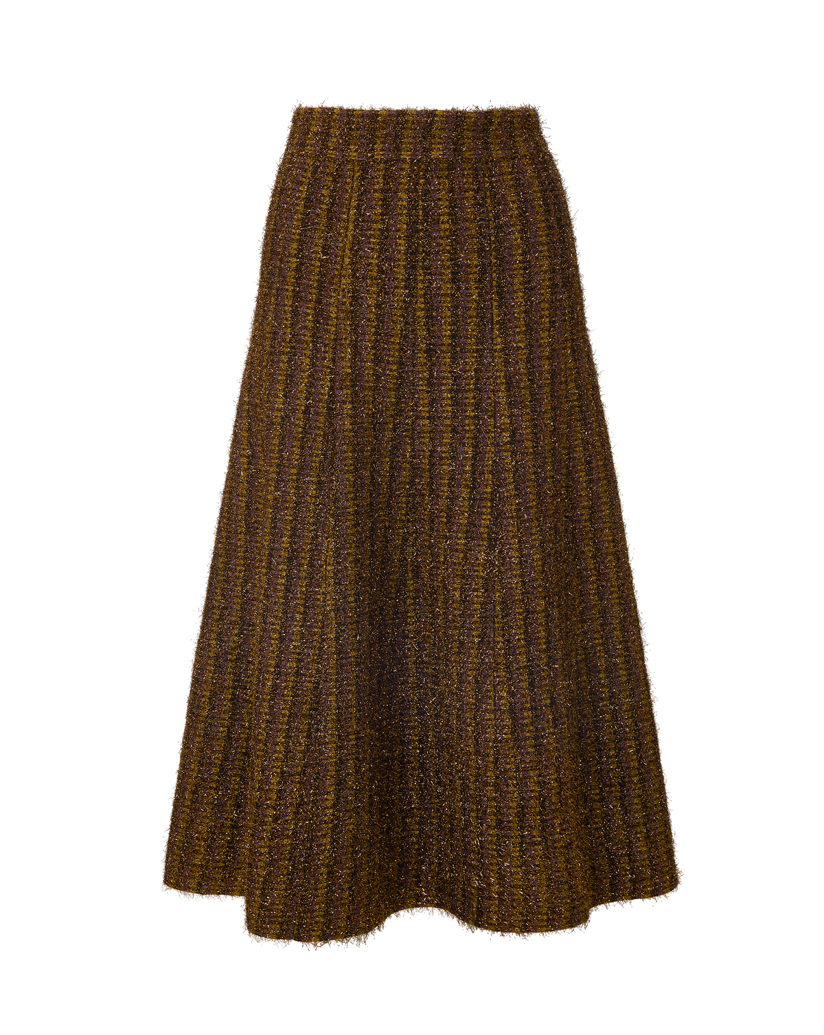 Veronica Beard Brown ribbed knit midi skirt.