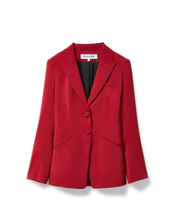 Veronica Beard Red structured blazer with notched lapels.