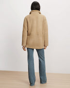Veronica Beard Beige shearling jacket with plush collar.