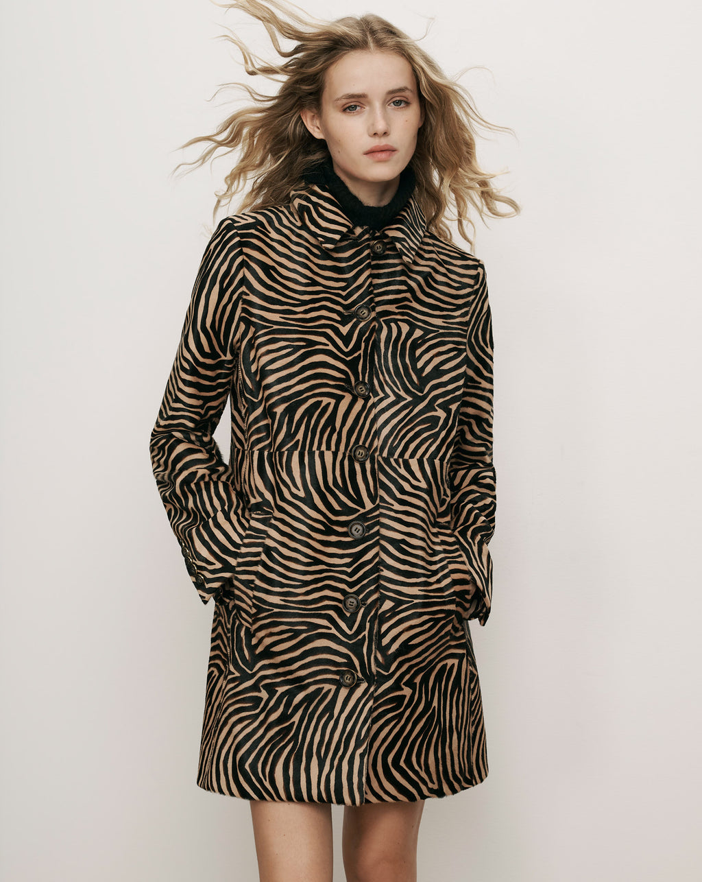 Veronica Beard Brown zebra print trench coat.