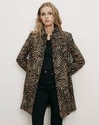 Veronica Beard Brown zebra print buttoned long coat.