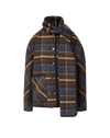 Veronica Beard Blue plaid wool jacket with matching scarf.