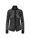 Veronica Beard Black lace button-down shirt with collar.