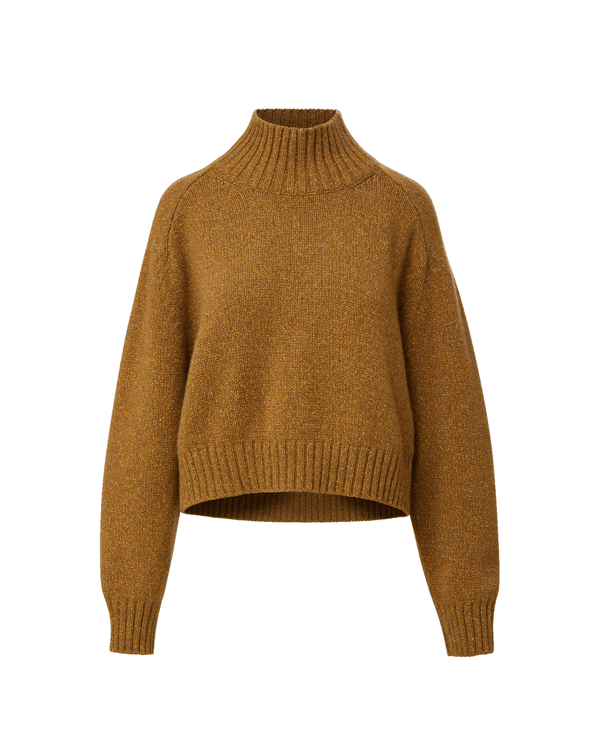 Veronica Beard Brown cropped knit mock neck sweater.