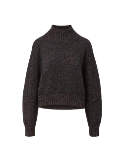 Veronica Beard Black speckled knit mock neck sweater.