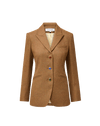 Veronica Beard Brown tweed blazer with jewel buttons.