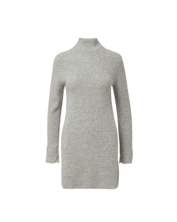 Veronica Beard Grey ribbed knit turtleneck dress.