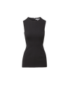 Veronica Beard Black sleeveless fitted tunic top with back zipper.