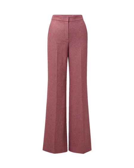 Veronica Beard Pink wide-leg trousers and white top.