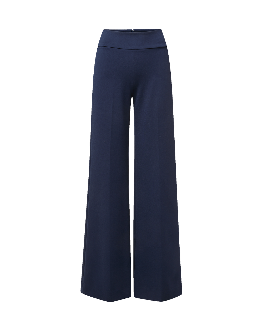 Veronica Beard Navy blue wide-leg trousers with elastic waistband.