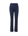 Veronica Beard Navy blue tailored flare trousers with center seams.