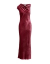 Veronica Beard Red velvet sleeveless cowl-neck maxi dress.