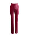 Veronica Beard Magenta velvet flare trousers.