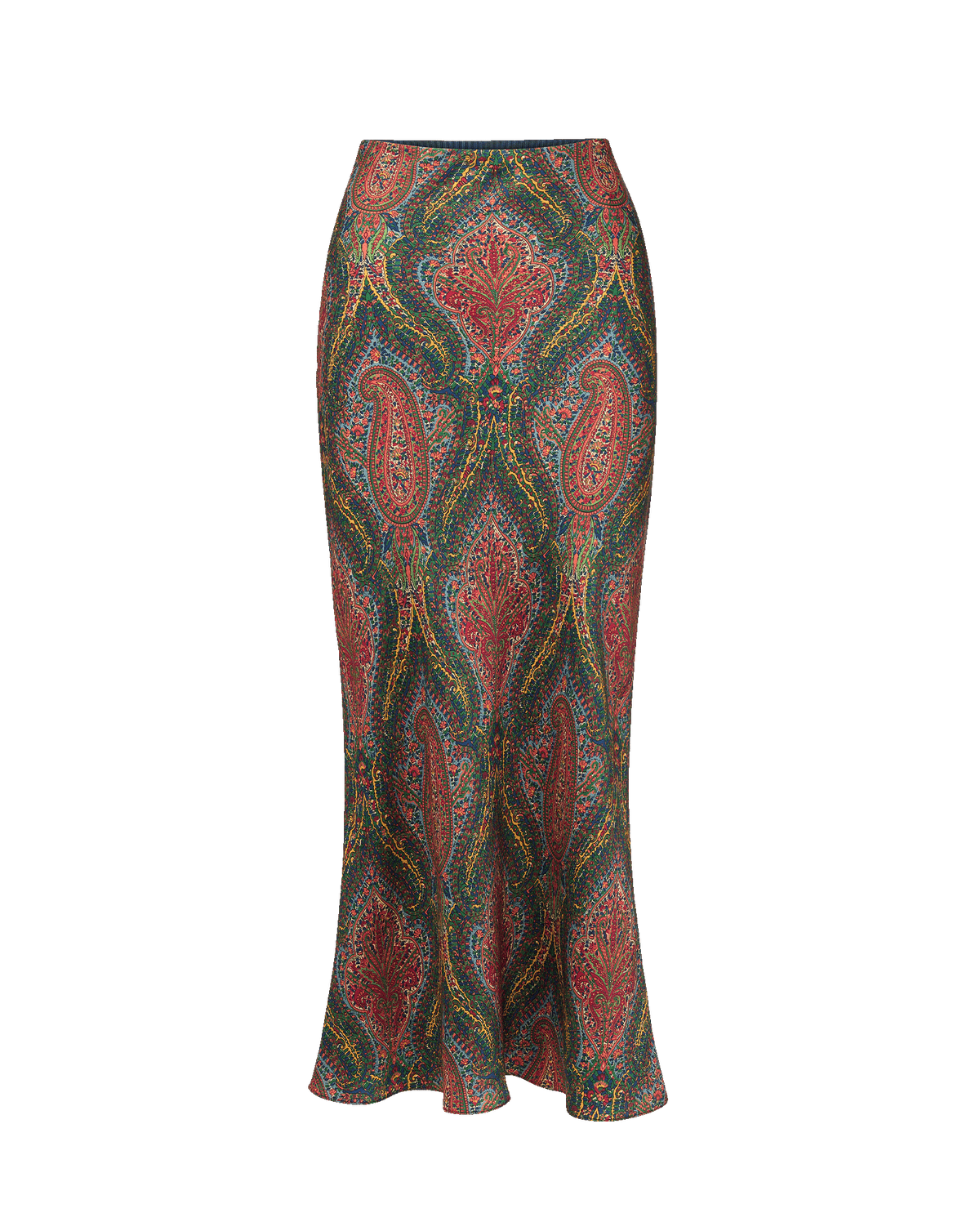 Veronica Beard Multicolor paisley print silk maxi skirt.