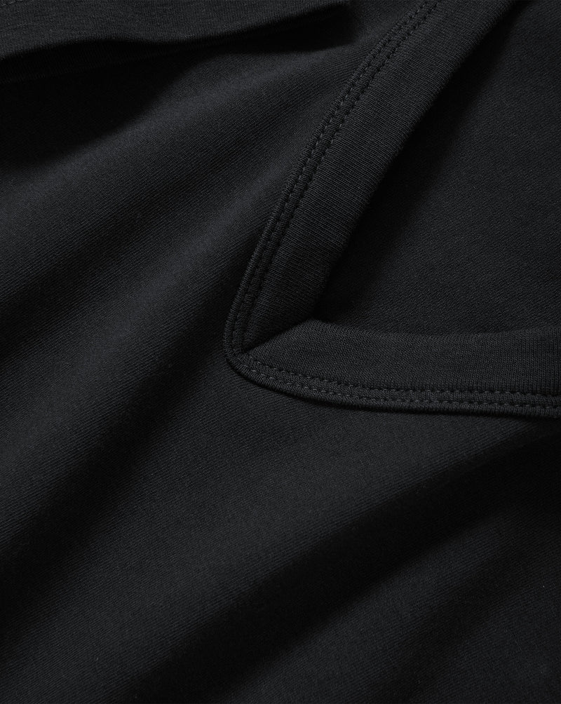 Veronica Beard Black v-neck cotton t-shirt with ribbed trim.
