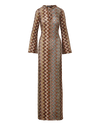 Veronica Beard Multicolored chevron sequin long sleeve maxi dress.