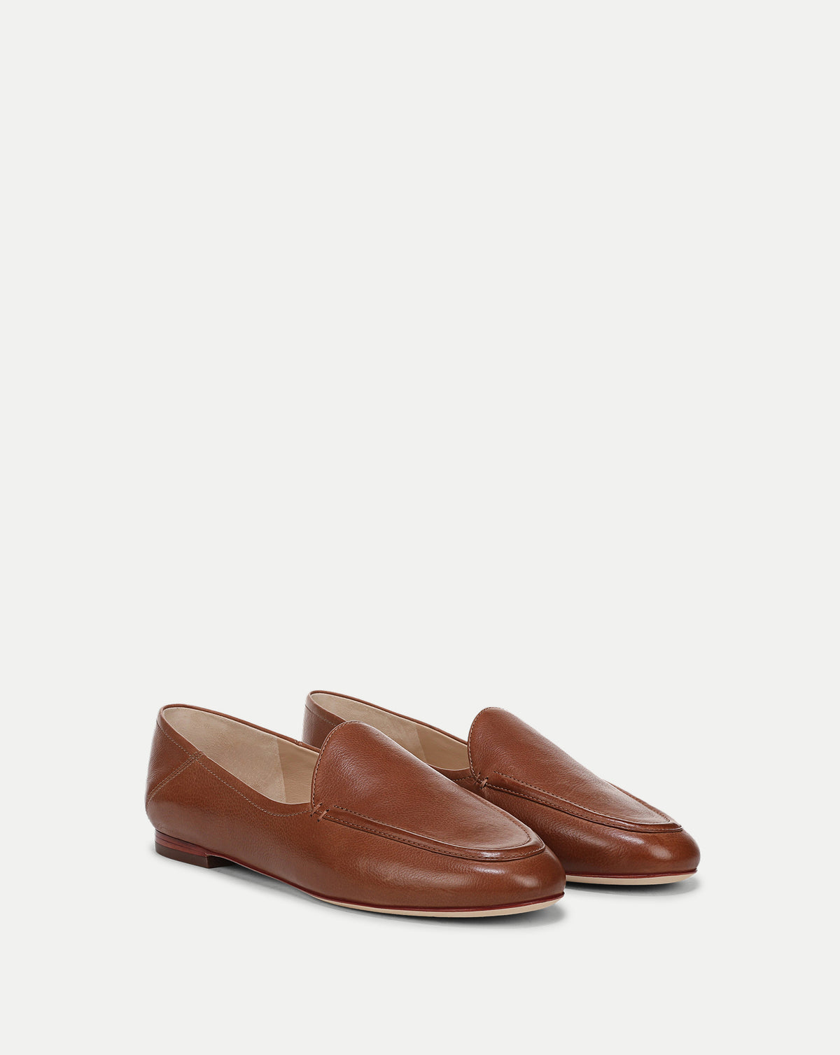 Veronica Beard Brown leather flat slip-on loafers.
