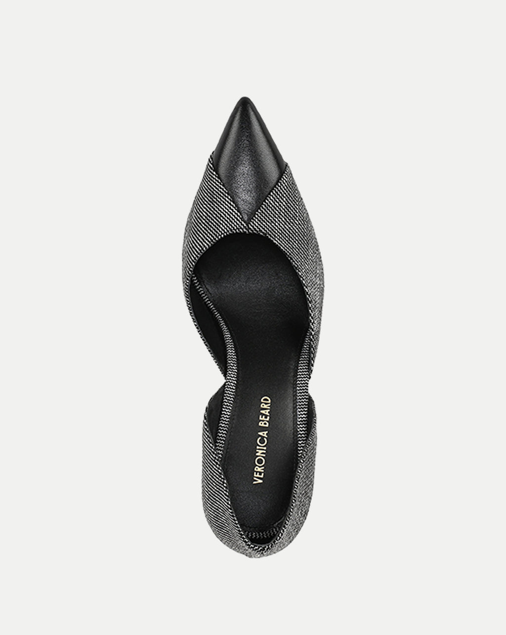 Veronica Beard Black and tweed pointed-toe d'Orsay pump.