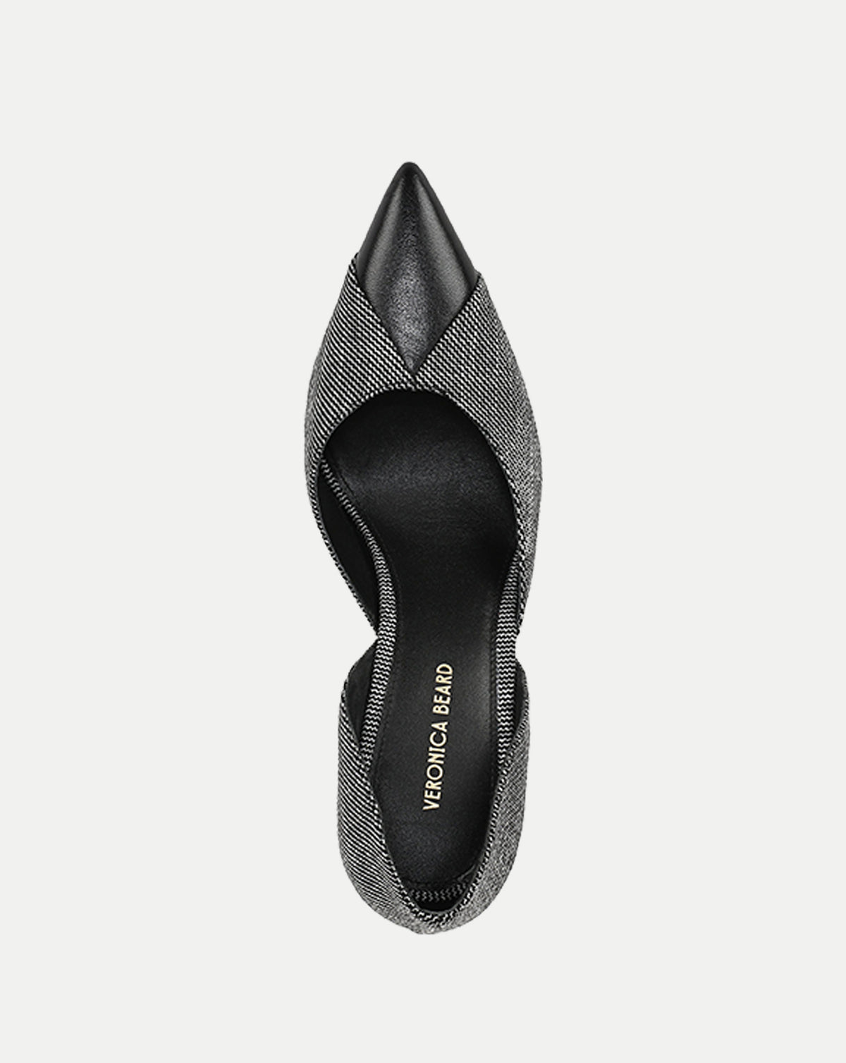 Veronica Beard Black and tweed pointed-toe d'Orsay pump.