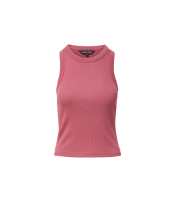 Veronica Beard Pink ribbed knit sleeveless tank top.