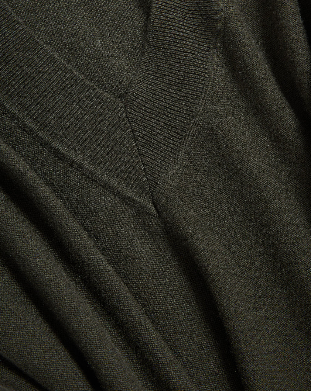 Veronica Beard Dark green knit V-neck sweater.