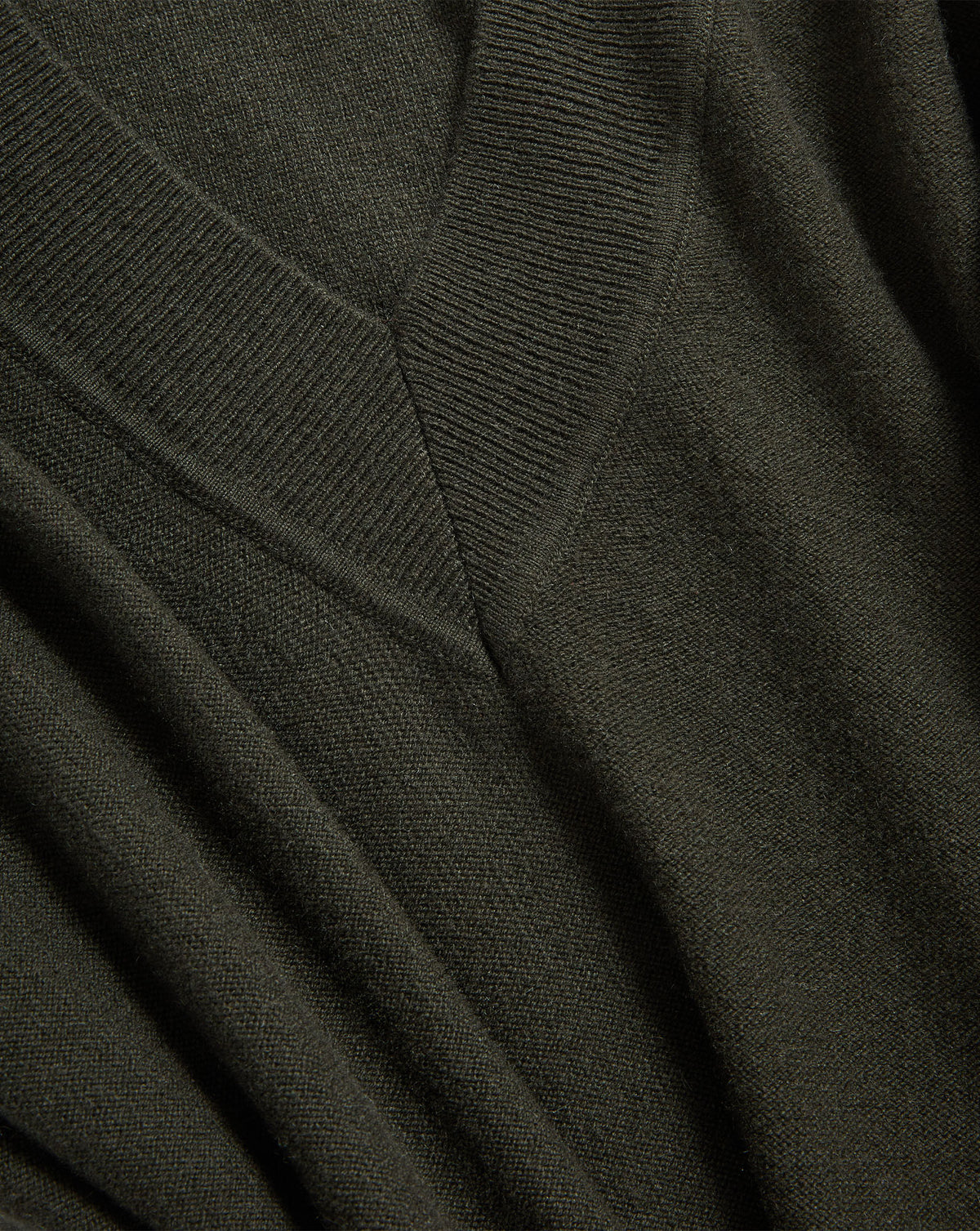Veronica Beard Dark green knit V-neck sweater.