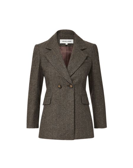 Veronica Beard Tilbury Herringbone Dickey Jacket - Black Multi