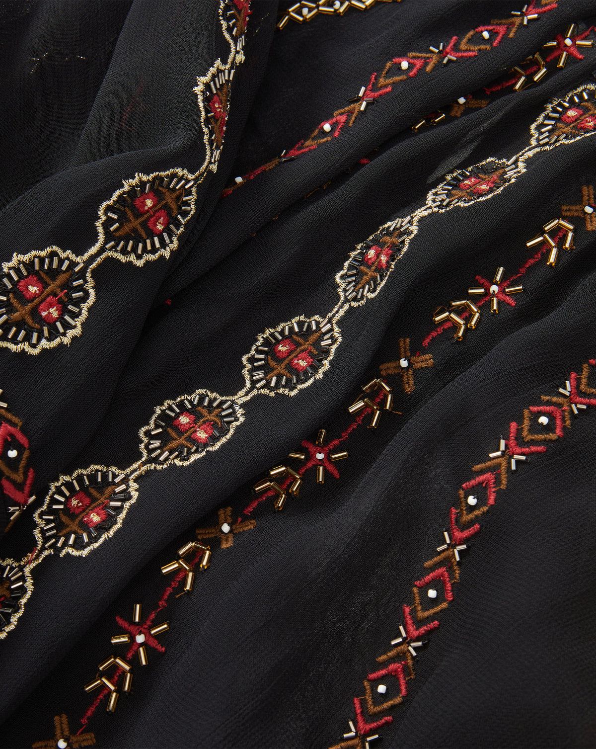 Veronica Beard Black beaded embroidered chiffon dress.