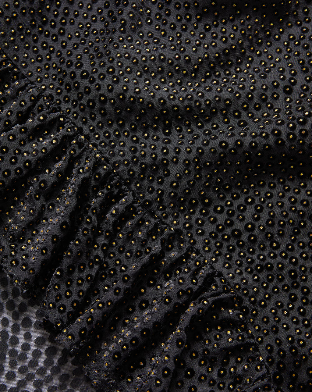 Veronica Beard Black ruffled textured dot fabric dress.