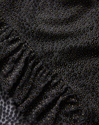 Veronica Beard Black ruffled textured dot fabric dress.