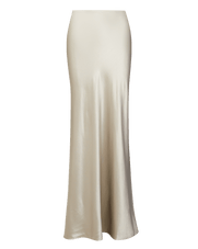 Veronica Beard Long satin skirt in champagne color.