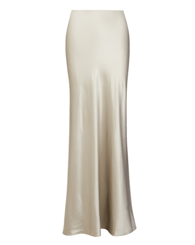 Veronica Beard Long satin skirt in champagne color.