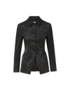 Veronica Beard Black floral brocade buttoned blazer jacket.