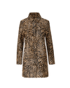 Veronica Beard Brown zebra-print leather button-up coat.