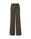 Veronica Beard Brown tweed wide-leg pants with buttons.