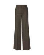 Veronica Beard Brown tweed wide-leg pants with buttons.