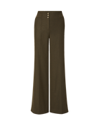 Veronica Beard Olive green wide leg wool trousers.