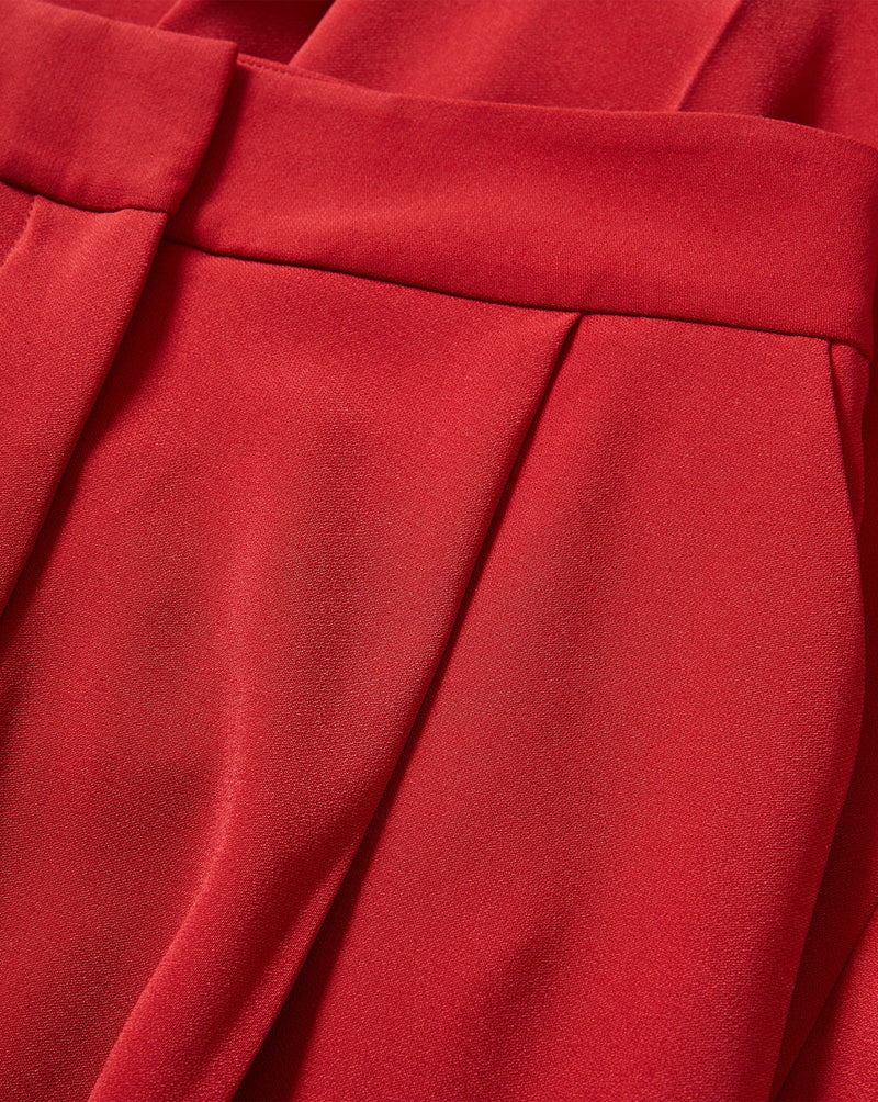 Veronica Beard Red pleated trousers with a fitted waistband.