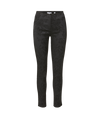 Veronica Beard Black floral jacquard skinny trousers.